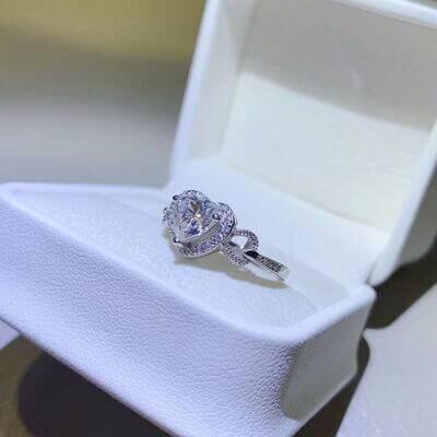 1 Carat Moissanite 925 Sterling Silver Ring - Clothes For Her Online Store