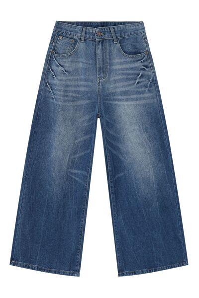 Wide Leg Men's Jeans with Pockets