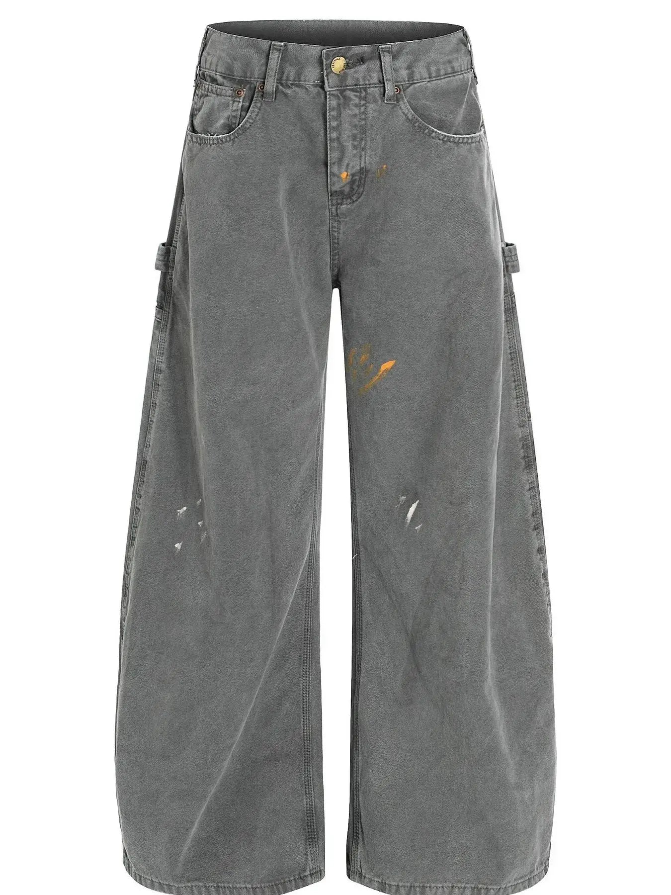 Men's Washed Distressed Curved Jeans