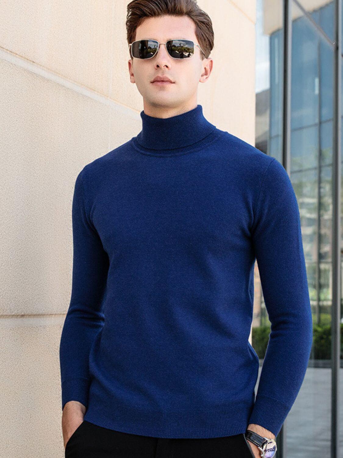 Men's Plus Size Turtleneck Long Sleeve Sweater