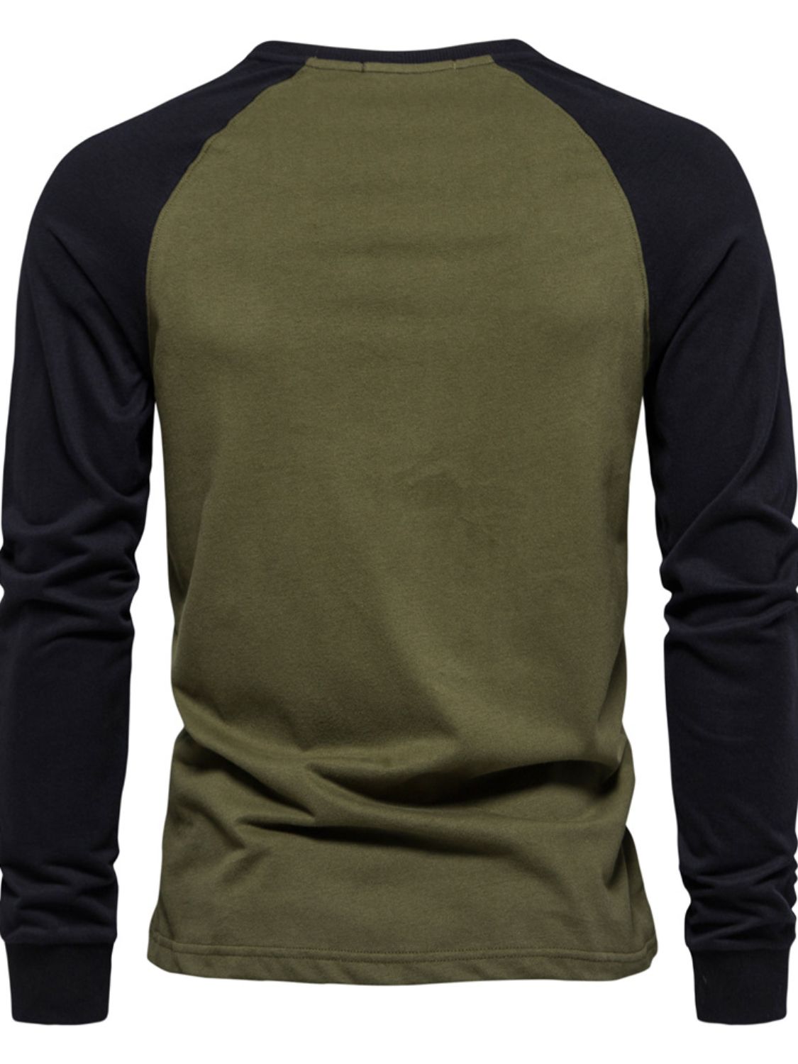 Men's Contrast Round Neck Raglan Sleeve T-Shirt