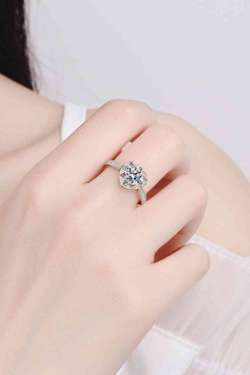 Moissanite Heart Ring