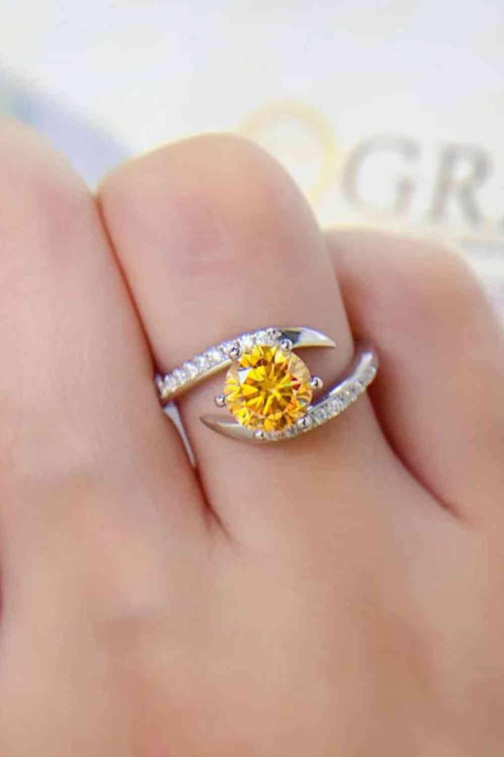 1 Carat Moissanite 925 Sterling Silver Ring - Clothes For Her Online Store
