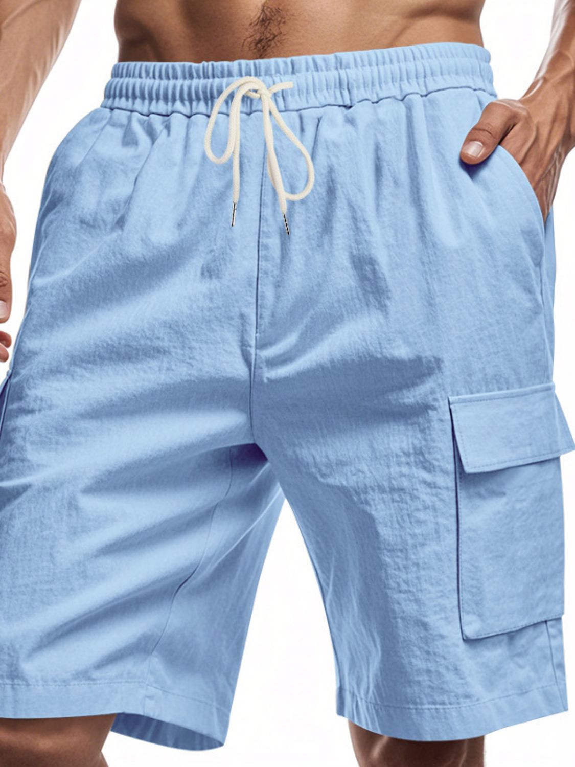 Men's Full Size Drawstring Shorts with Cargo Pockets Plus Size - Clothes For Her Online Store