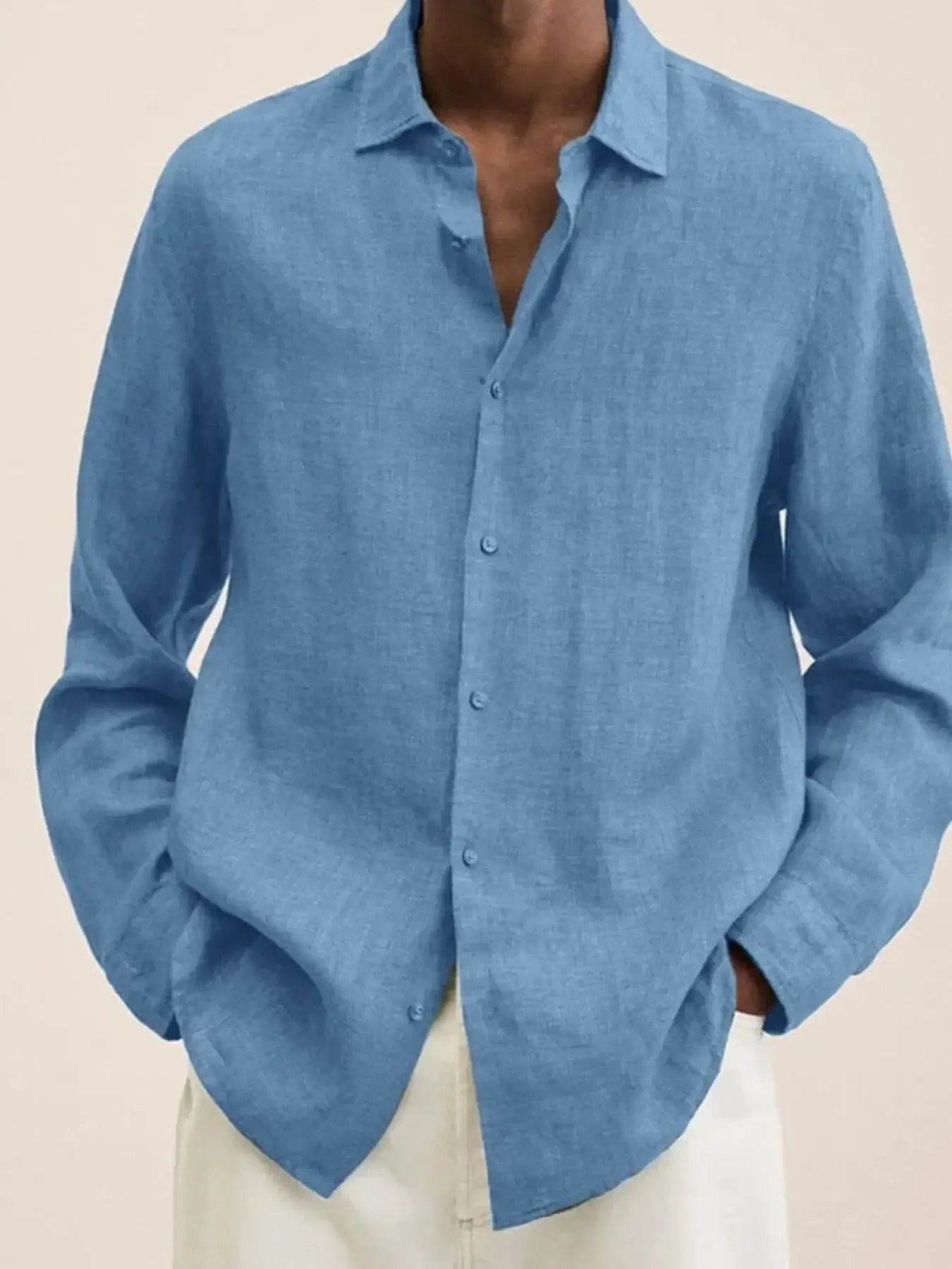 Men's Full Size Button-Down Long Sleeve Shirt Plus Size