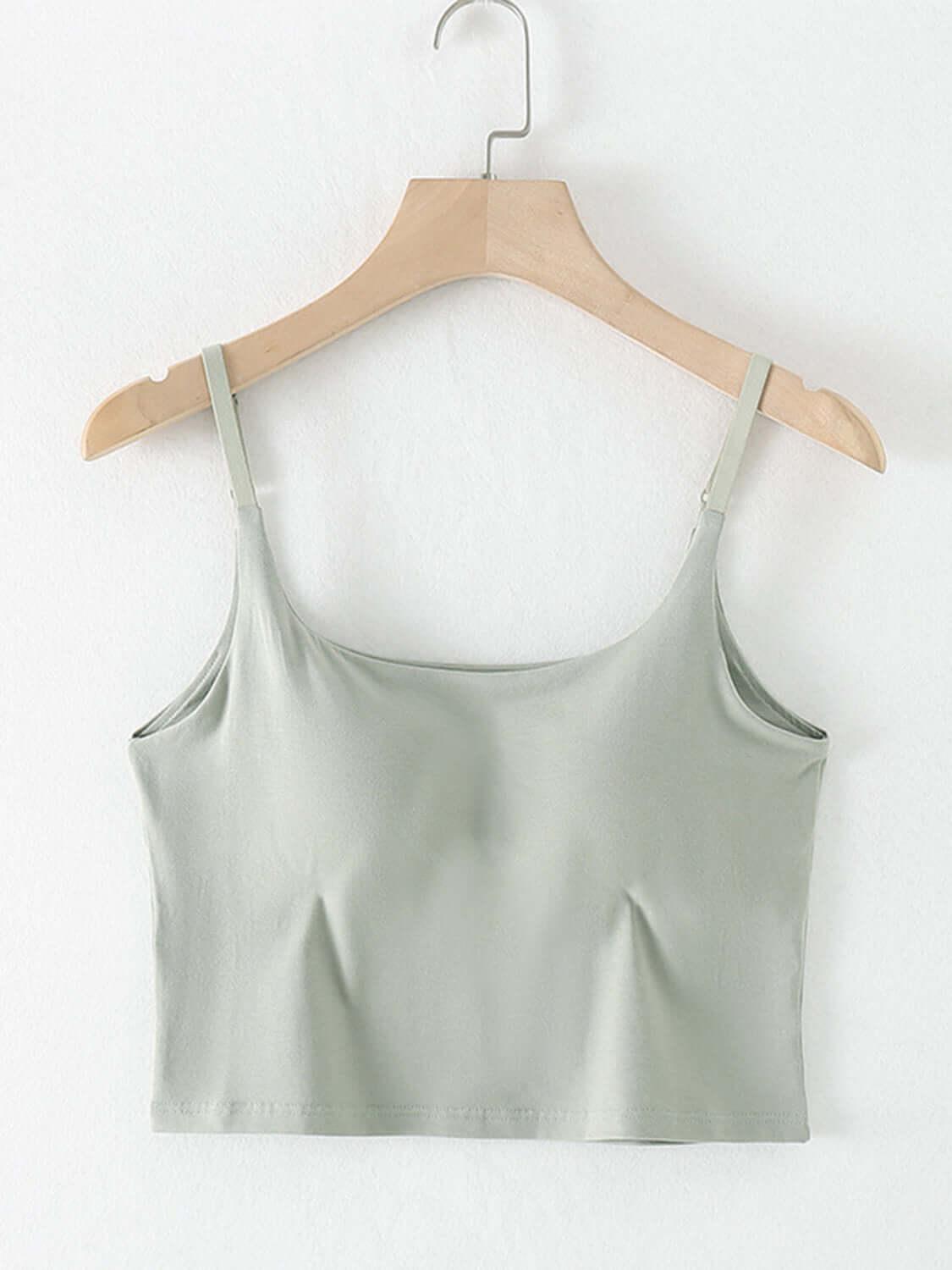 Scoop Neck Cropped Cami with Chest Pads