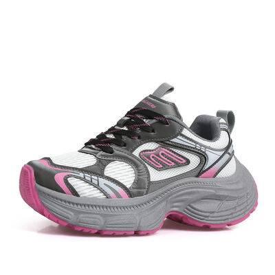 Letter Lace-Up Round Toe Athletic Shoes - Clothes For Her Online Store