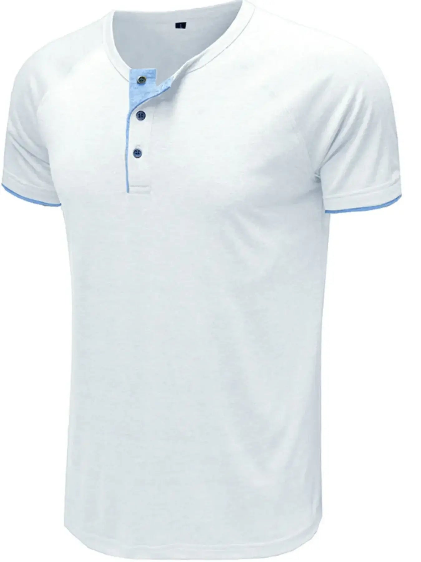 Men's Classic Contrast Trim Henley Polo Shirt