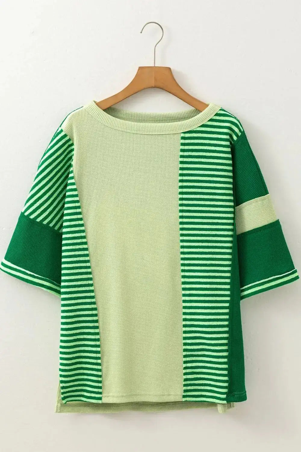 Striped Textured Half Sleeve T-Shirt - Clothes For Her Online Store