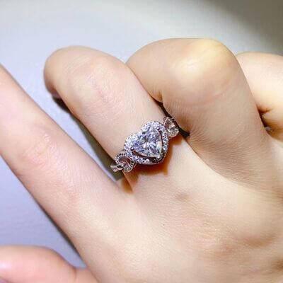 1 Carat Moissanite 925 Sterling Silver Ring - Clothes For Her Online Store
