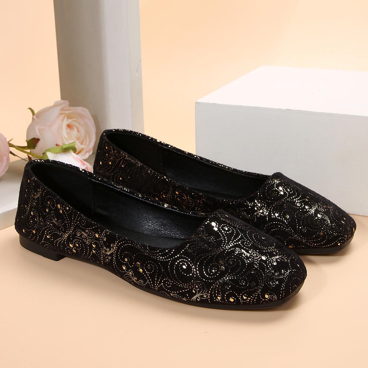 Square Toe Flat Slip-Ons - Clothes For Her Online Store