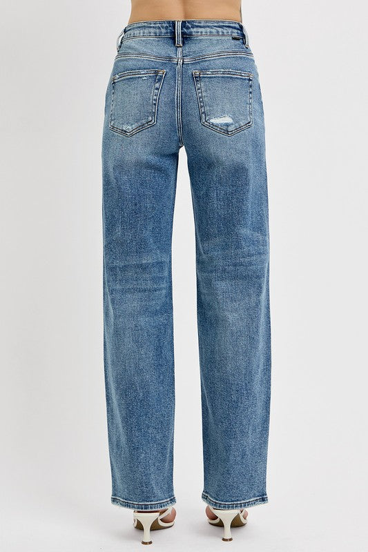 RISEN Full Size Distressed Wide Leg Jeans Plus Size - Clothes For Her Online Store