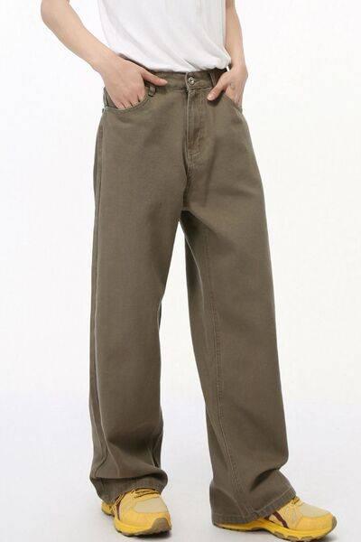 Straight-Leg Jeans with Back Elasticated Waistband