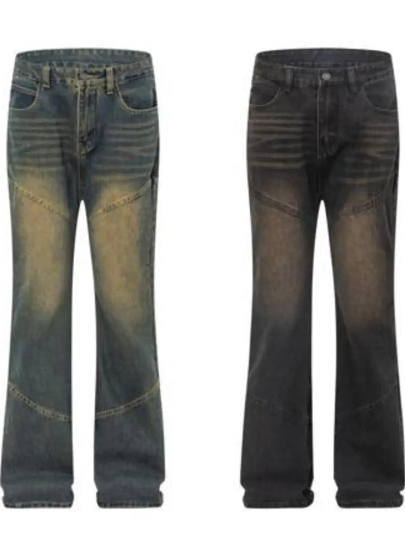Men's Full Size Vintage Wash Bootcut Denim Jeans Plus Size
