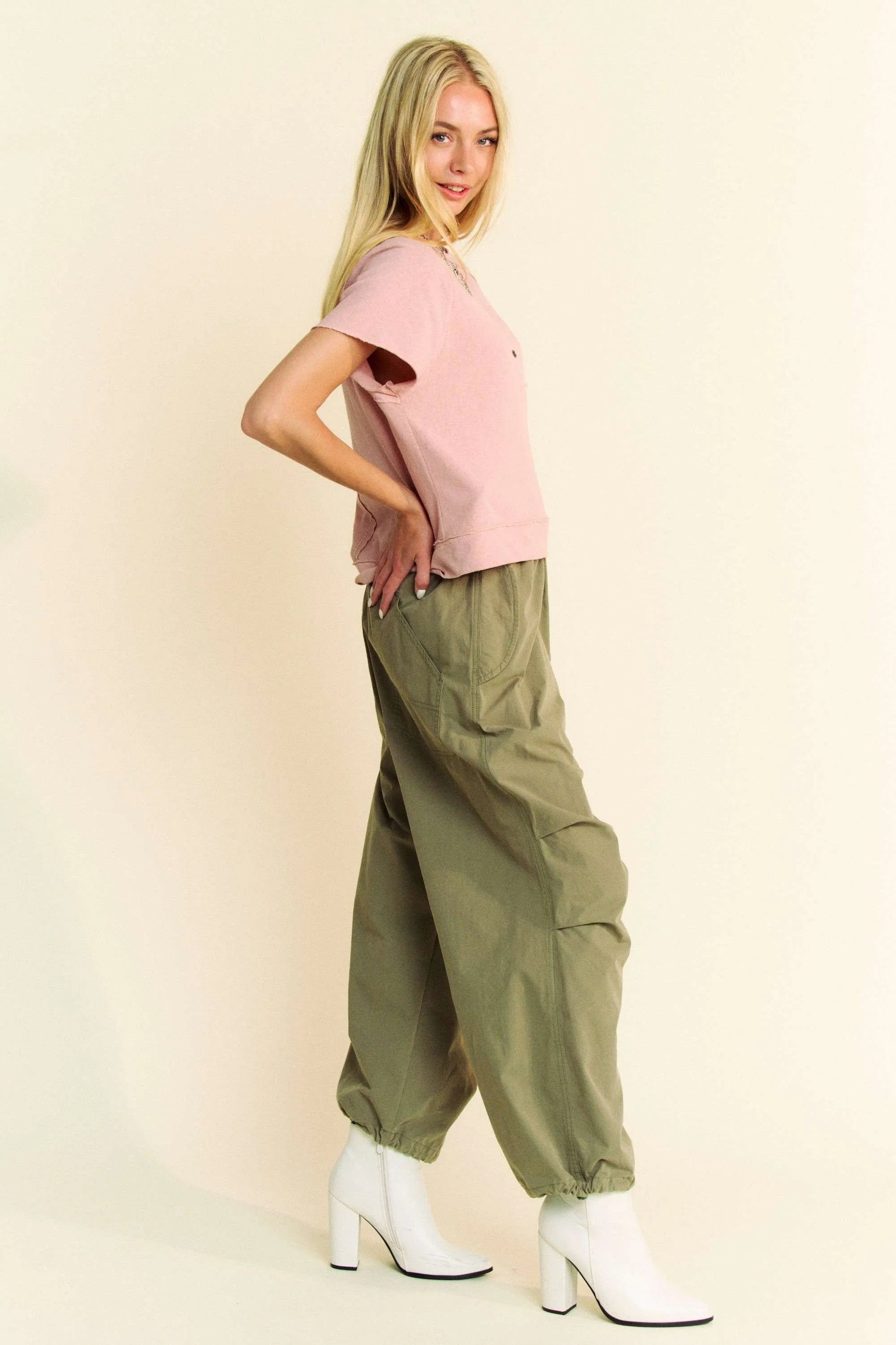 Davi & Dani Breezy Knit Fabric Short Sleeve T-shirt Top