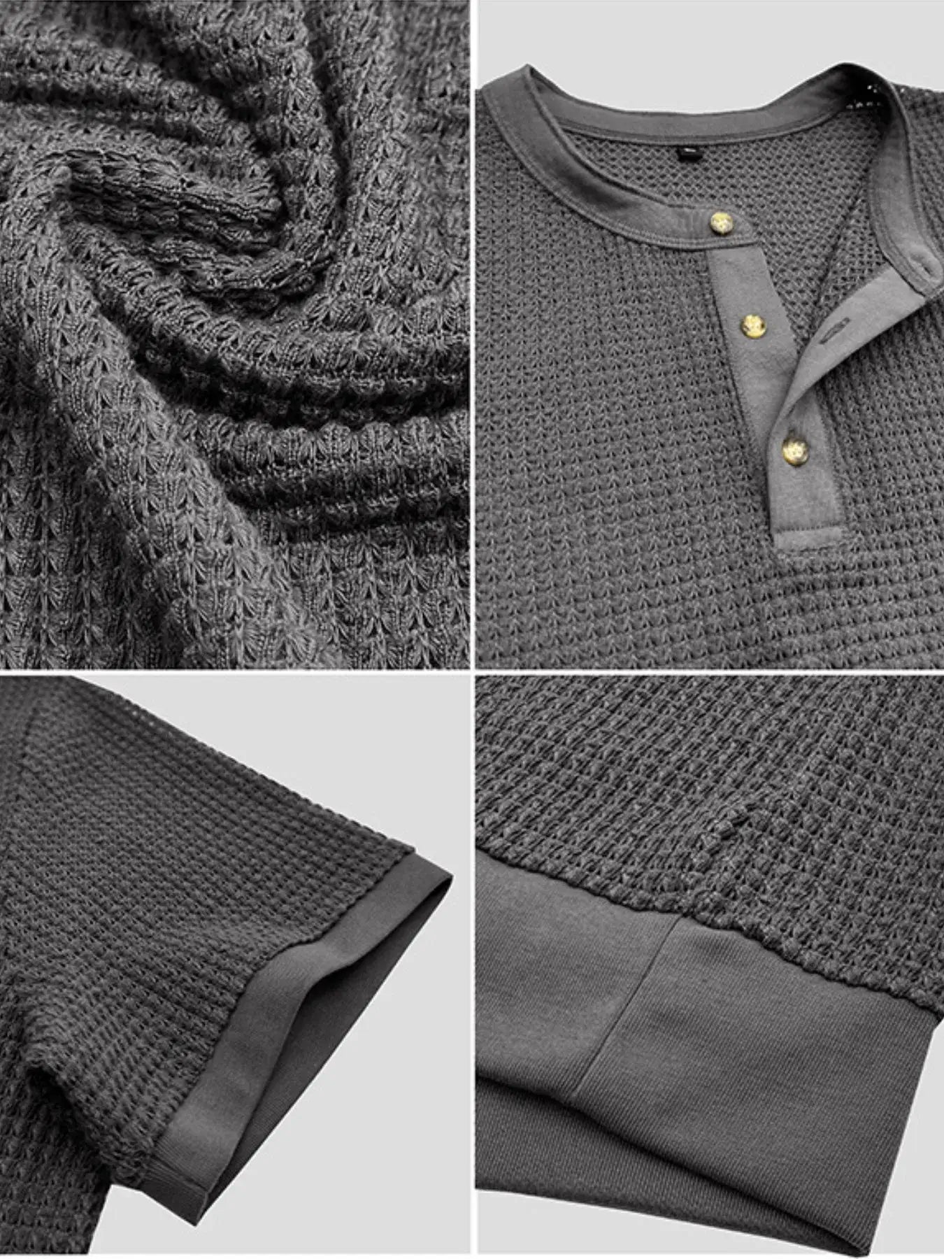 Men's Textured Henley Short Sleeve T-Shirt