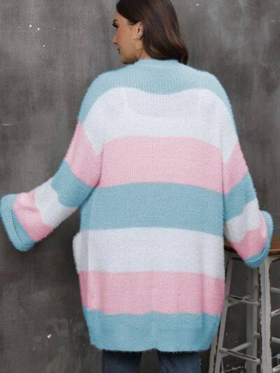 Plus Size Open Front Long Sleeve Cardigan - Clothes For Her Online Store