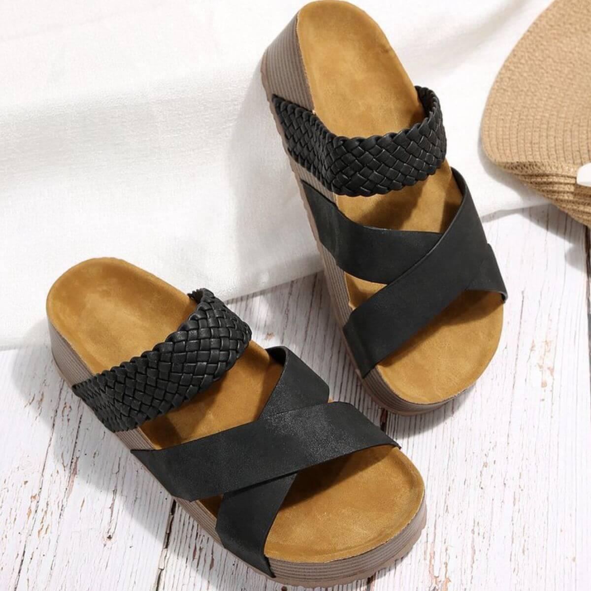 Crisscross Open Toe Platform Sandals