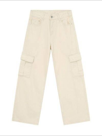 Wide Leg Cargo Jeans - Clothes For Her Online Store