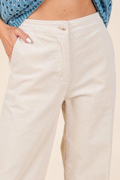 Mittoshop Corduroy Back Elastic Waist Pants - Clothes For Her Online Store