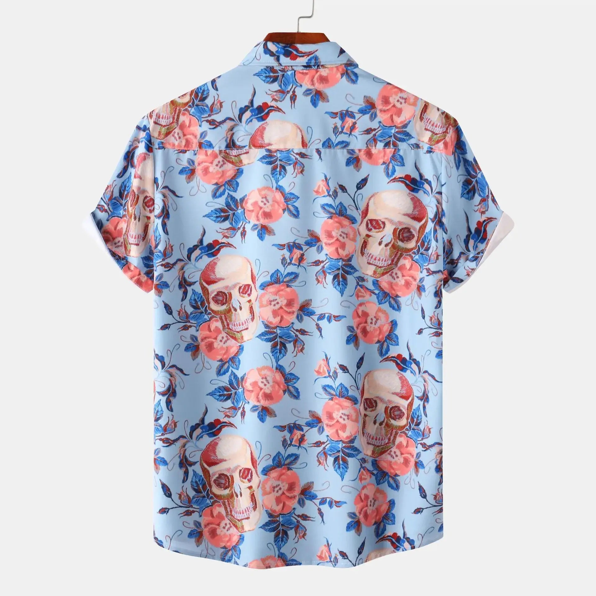 Men's Full Size Printed Short Sleeve Casual Shirt Plus Size