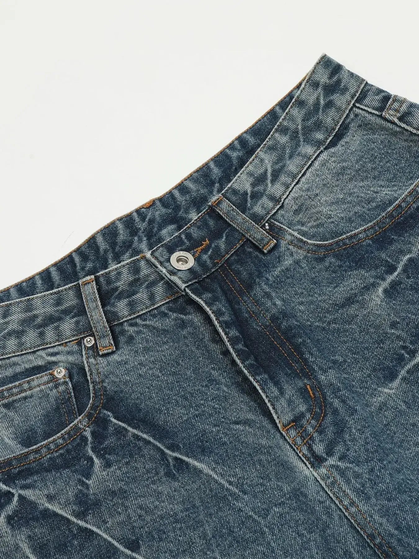 Men's Wash Wide-Leg Denim Shorts