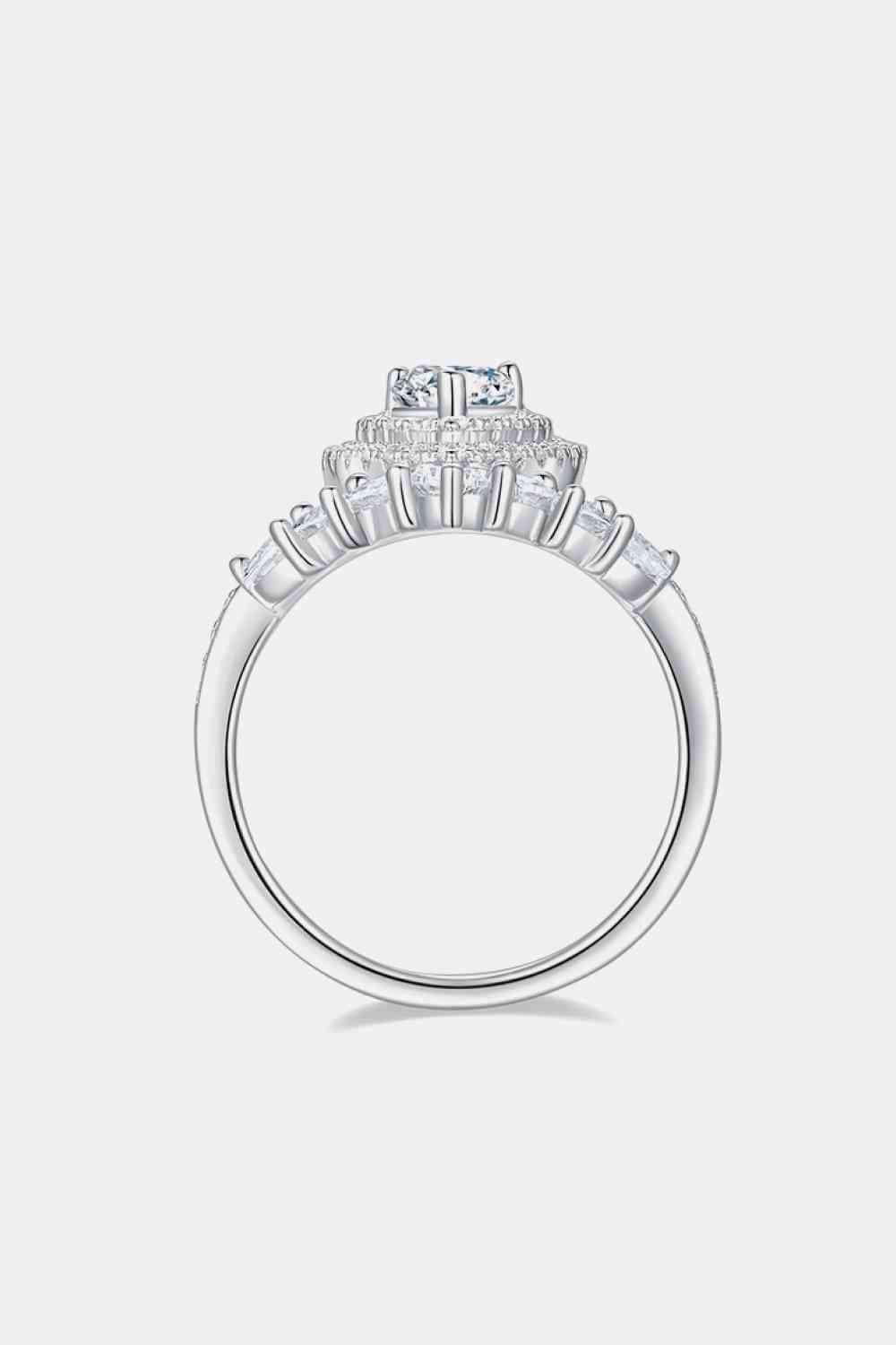1 Carat Moissanite 925 Sterling Silver Crown Ring - Clothes For Her Online Store