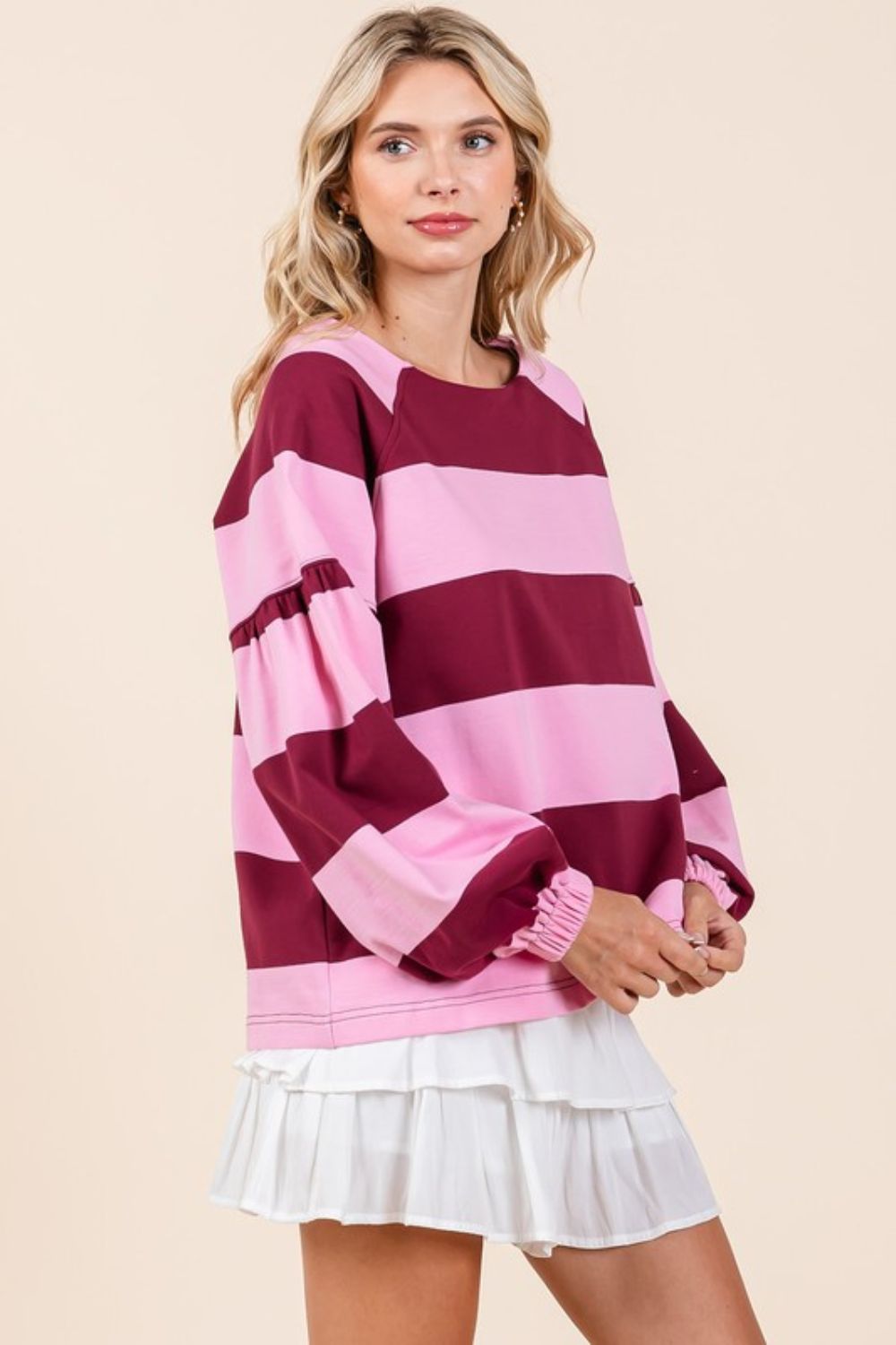 Mittoshop Striped Snap Shoulder Long Sleeve T-Shirt - Clothes For Her Online Store