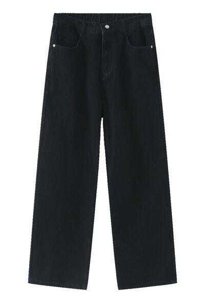 Wide Leg Jeans with Pockets - Clothes For Her Online Store