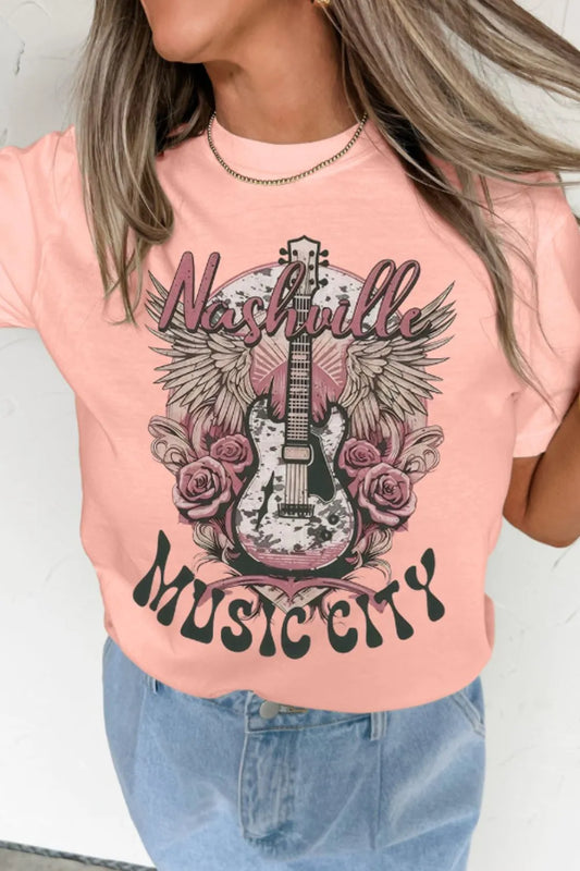 Graphic Round Neck Short Sleeve T-Shirt