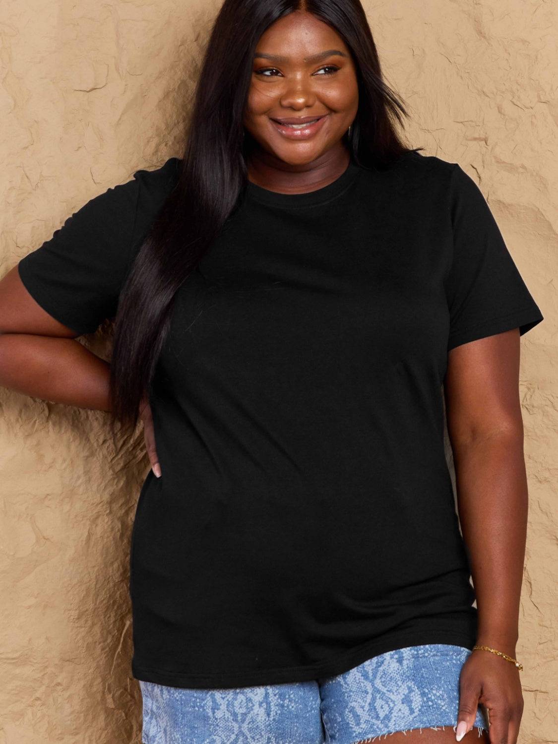 Full Size Round Neck Short Sleeve T-Shirt - Clothes For Her Online Store