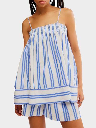 Smocked Square Neck Cami and Shorts Set - Clothes For Her Online Store