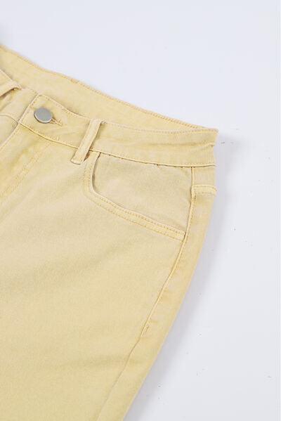 Raw Edge Mid Waist Flared Jeans - Clothes For Her Online Store