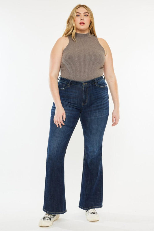 Kancan Full Size Mid Rise Flare Jeans - Clothes For Her Online Store