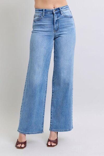 Judy Blue Full Size Wide Leg Jeans with Pockets - Clothes For Her Online Store