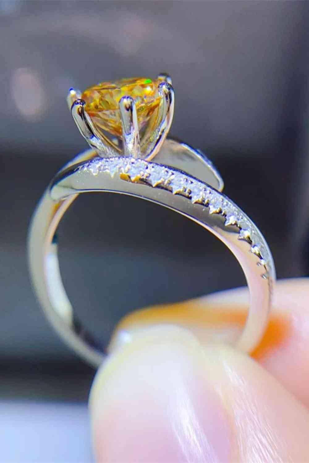 1 Carat Moissanite 925 Sterling Silver Ring - Clothes For Her Online Store