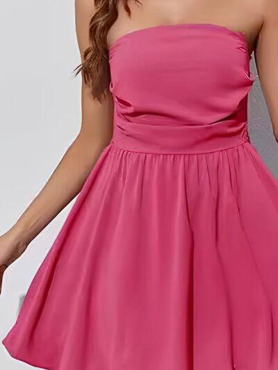 Ruched Tube Mini Dress - Clothes For Her Online Store