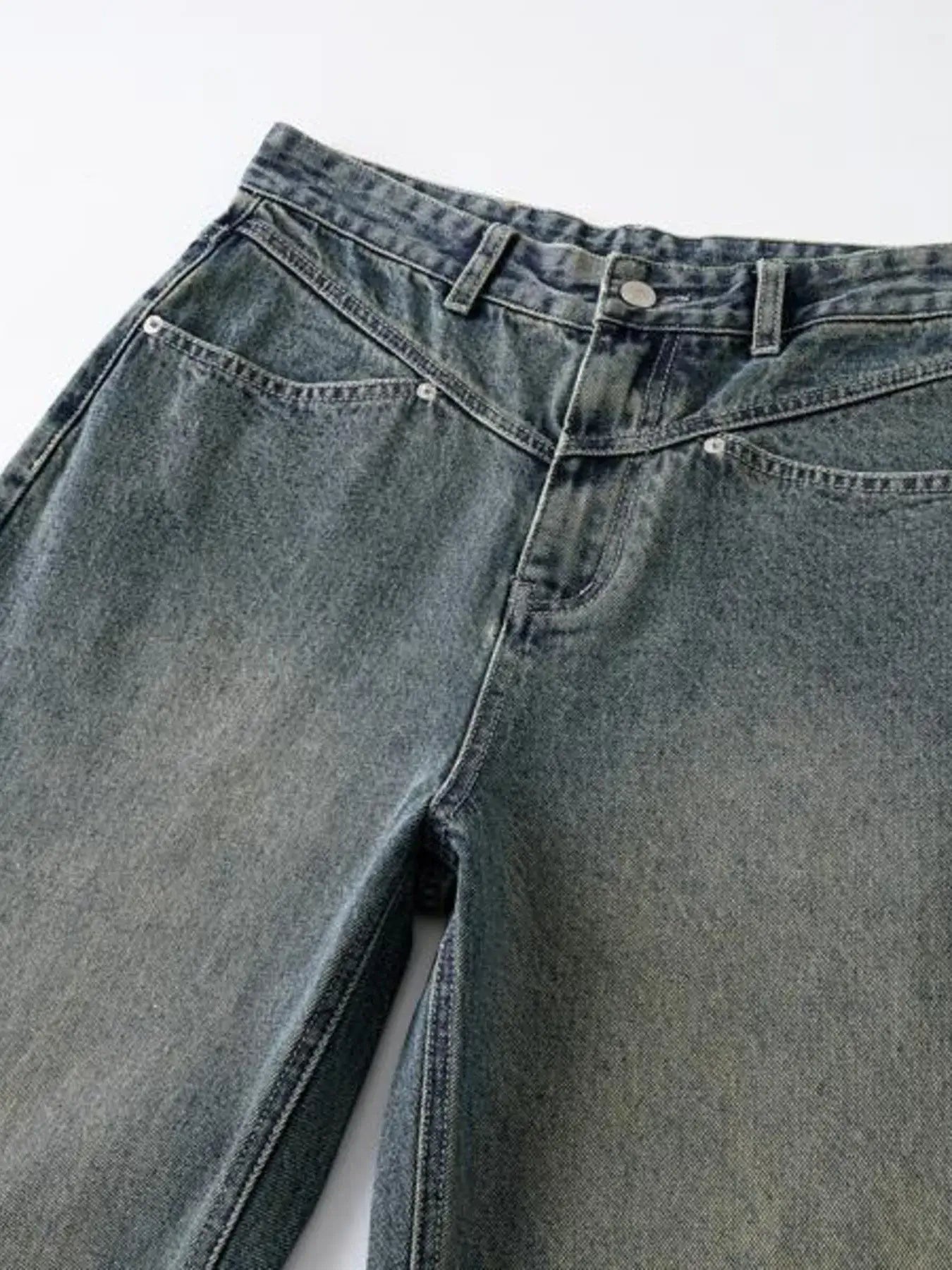 Men's Full Size Vintage Wash Wide Leg Jeans Plus Size
