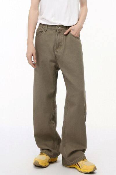 Straight-Leg Jeans with Back Elasticated Waistband