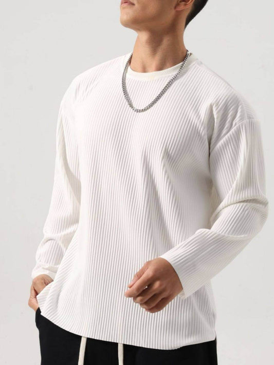 Men's Plus Size Round Neck Long Sleeve T-Shirt