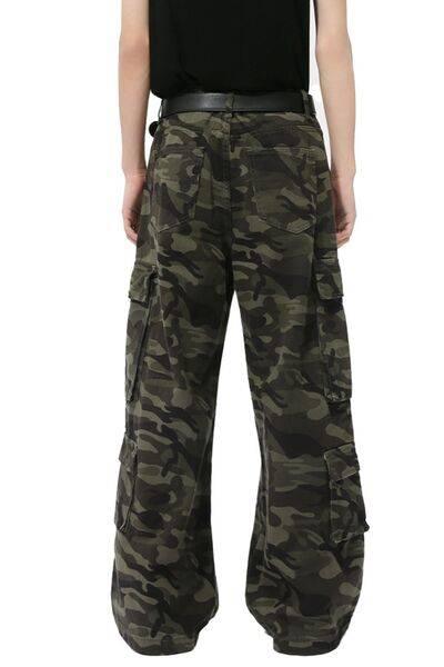 Camouflage Jeans with Cargo Pockets