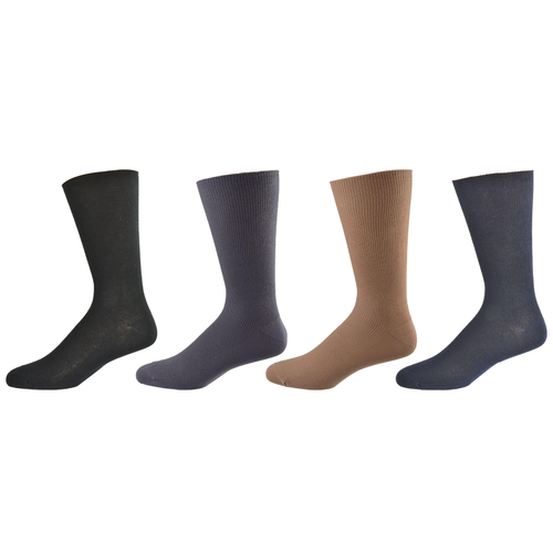 Diabetic True Rib Combed Cotton Crew Socks