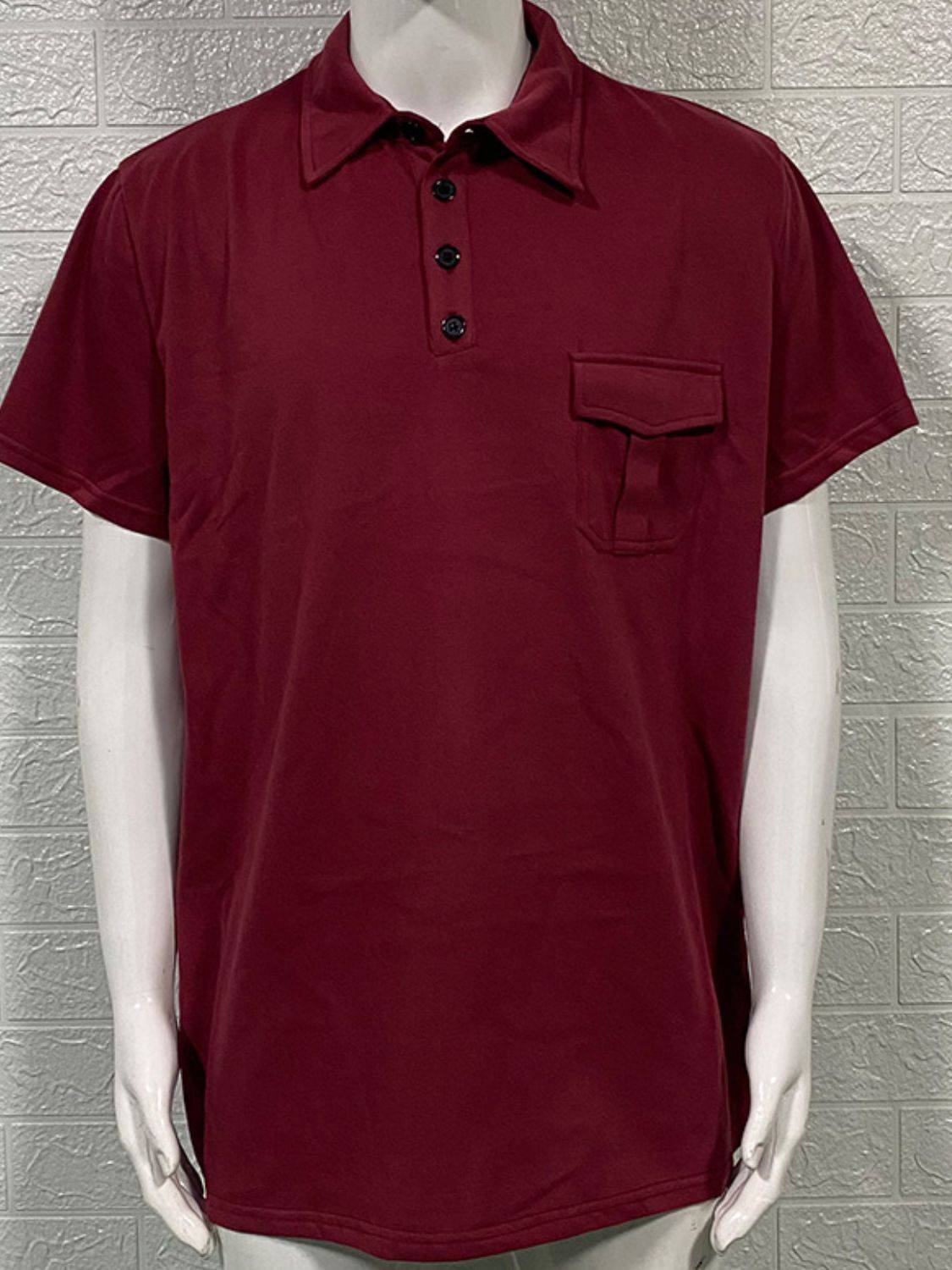 Men's Full Size Collared Neck Short Sleeve Polo Plus Size