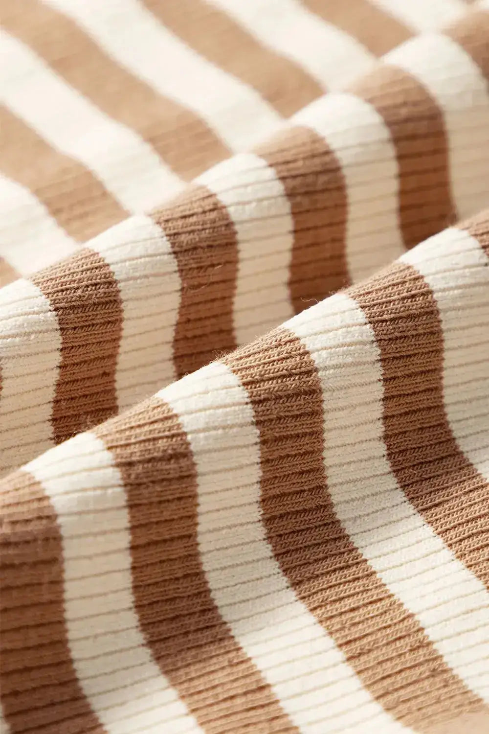 Stripe Exposed Seam Trim Round Neck Sleeveless Top - Clothes For Her Online Store