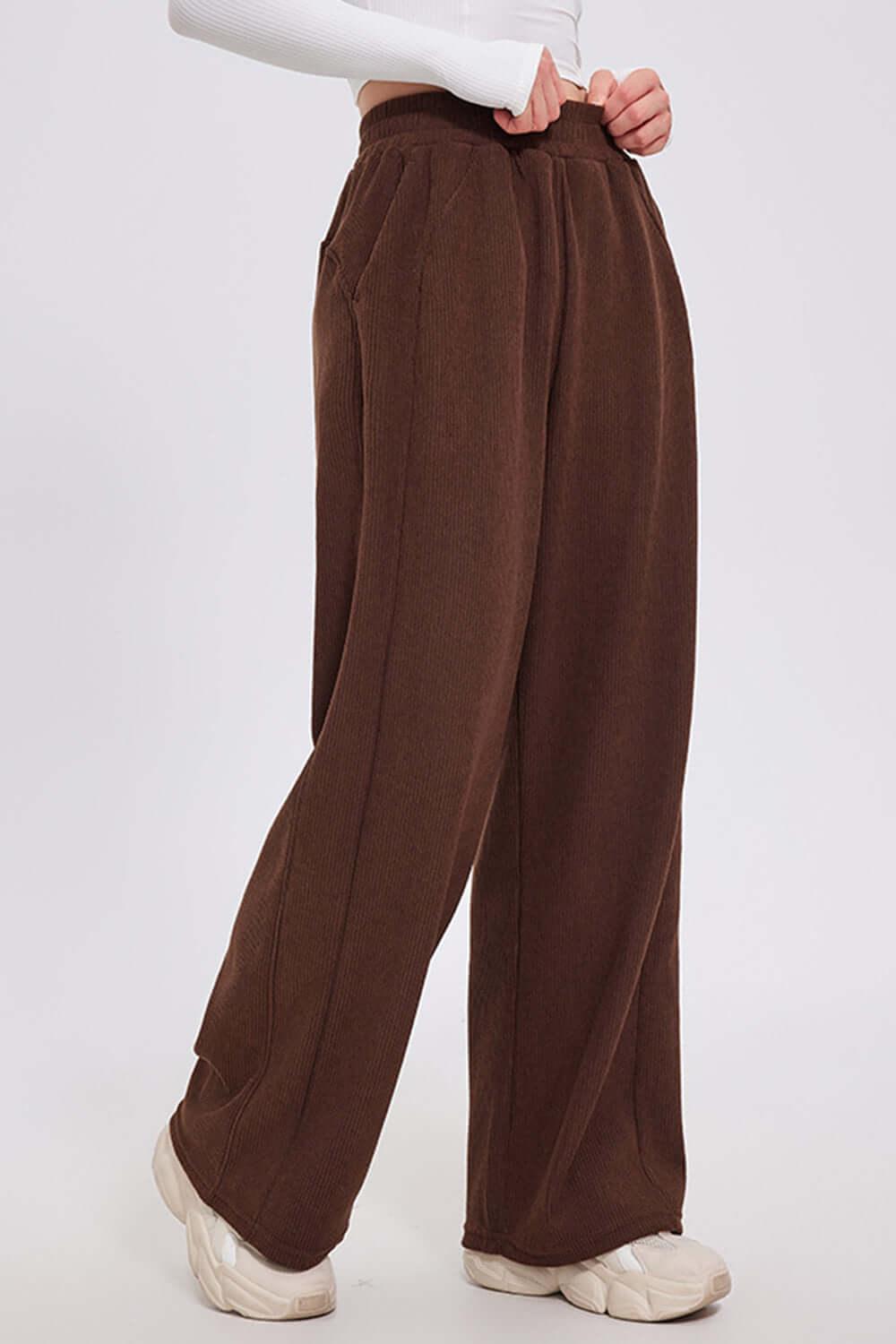 Basic Bae Elastic Waist Wide Leg Pants