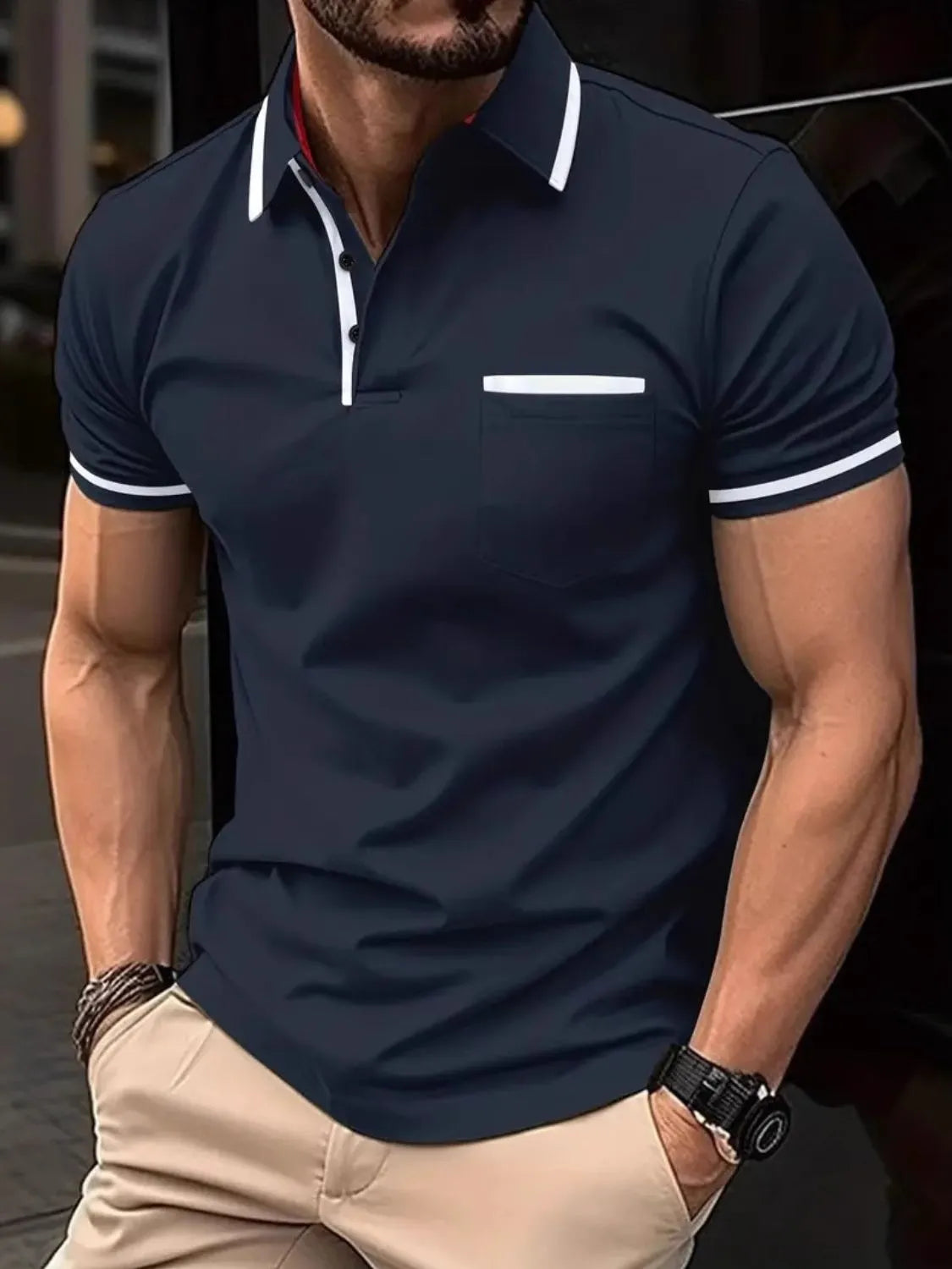 Men's Full Size Collared Neck Short Sleeve Polo Plus Size