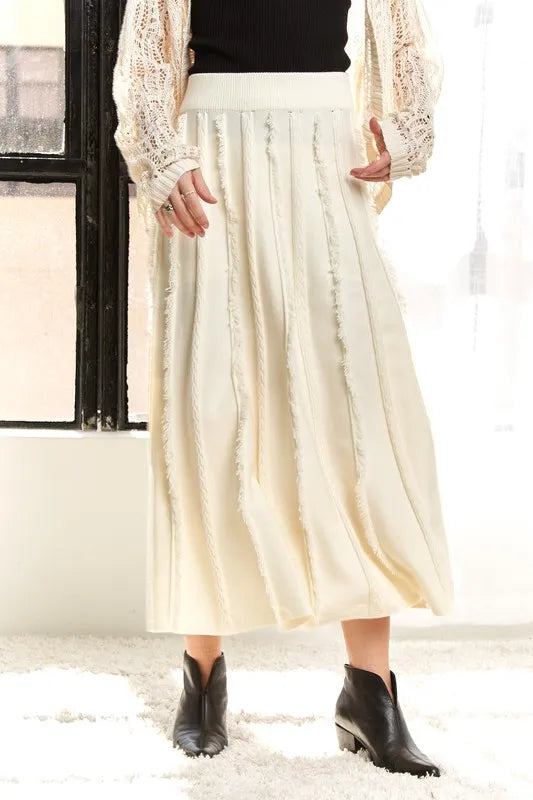 ADORA Solid Waist Tie Skirt