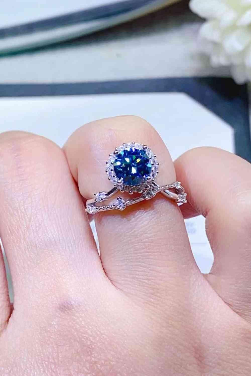 1 Carat Moissanite 925 Sterling Silver Ring - Clothes For Her Online Store