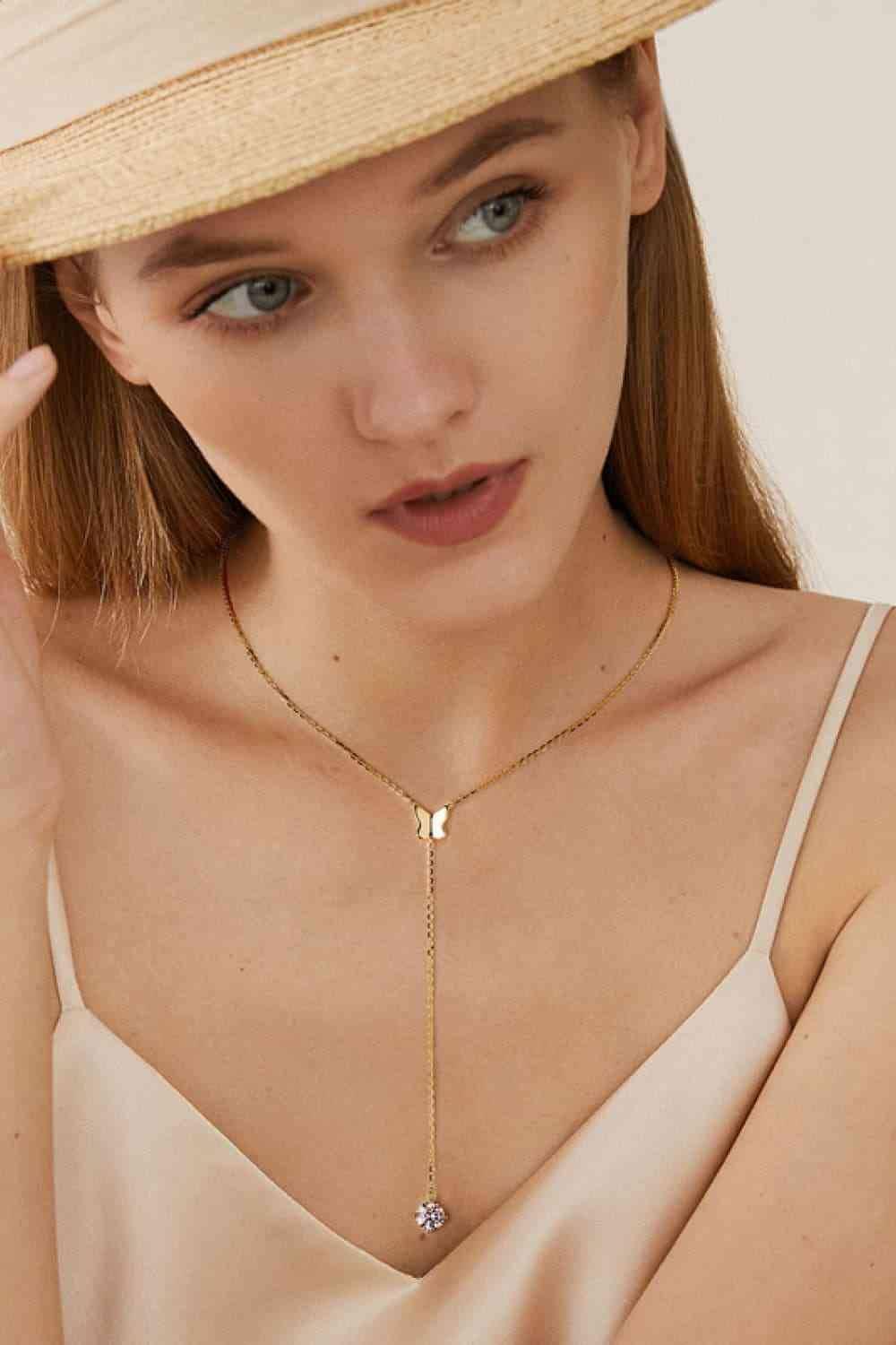 1 Carat Moissanite 925 Sterling Silver Necklace - Clothes For Her Online Store