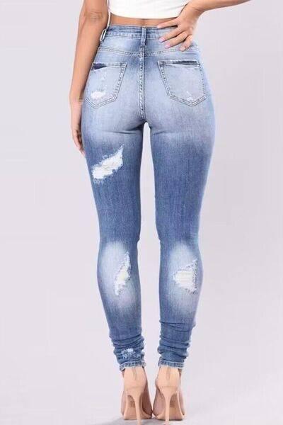 Full Size Distressed Skinny Jeans Plus Size